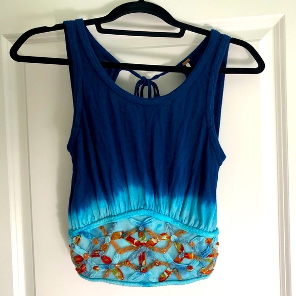 Free People Blue Crop Top Halter XS - Picture 4 of 9